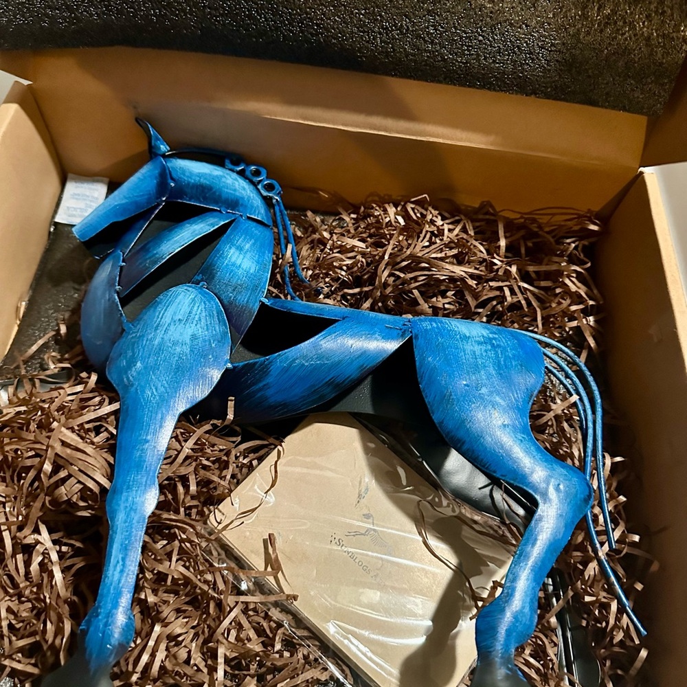 Blue Metal Horse Sculpture - Picture 3 of 5
